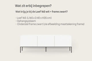Tv-meubel incl. frame kwarts, RAAT, Loef 165, Wit